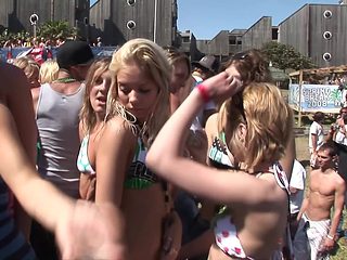 Bikini Dance Party During Spring Break South Padre Texa...