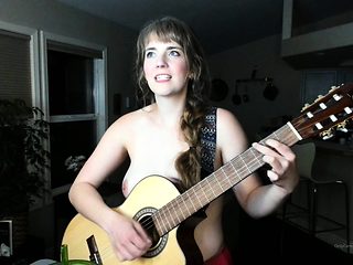 Cute amateur brunette naughty in solo jerking show on c...