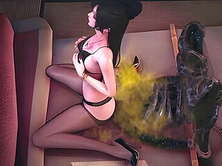 B025 Asian Beauty Tentacbondage Slave Face Sitting, Far...