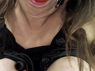 MILF in Bondage Milks Her Engorged Tits