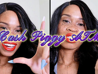 Cash Piggy ATM - Ebony Femdom Goddess Rosie Reed Bratty