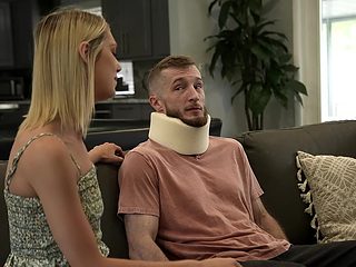 Skinny blonde Payton Avery gives a blowjob and rides hi...