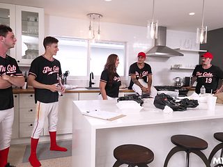 after rugby match the brunette babe gives erotic surpri...