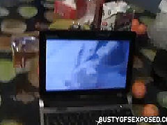 I was very surprised to catch my girlfriend watching some porn in the kitchen. Granted it was just some naked massages but still - she was horny enough to suck my cock!