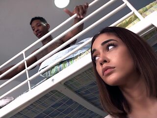 Cute teen Latina Ariana Va X tries BBC in a hostel
