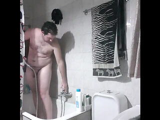 I'm completely naked in the shower