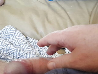 My Friend Is Lying on the Bed Playing with His Cock Wai...