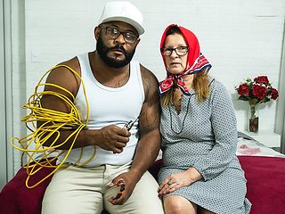 grandma gets deep ass fucked by an electrician