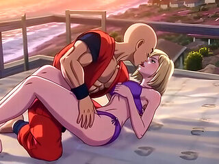 Android 18 &amp; Krillin Beach House Passion - Romantic...