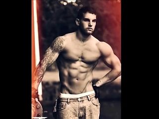 Horny gay hunk solo jerking fun