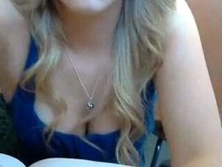 Pale blonde teen in black lingerie masturbates in bedroom