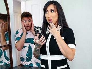 Asian MILF with hairy pussy Lily Lane fucked in the cow...