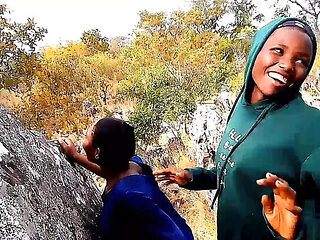Black Ebony Vintage Massage Comedy in Mountain with Jud...