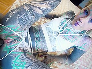 Sexy Tattoo Girl In Lingerie Rough Anal Fuck