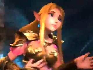 Link gets a blowjob from Zelda and a dark elf