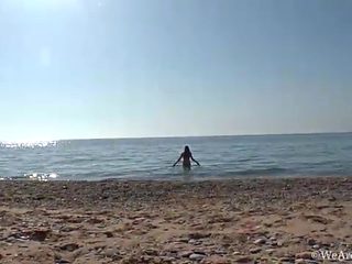 Hairy chick Riana S makes a splash at the beach - WeAre...