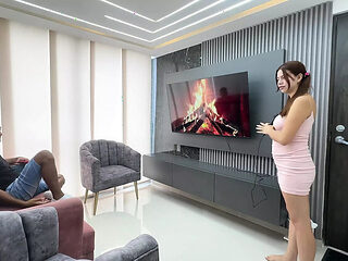 Big Ass Latina Stepsister Sucks My Juicy Cock During Ka...