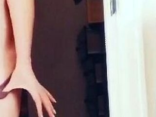 Amateur striptease and Solo masturbation