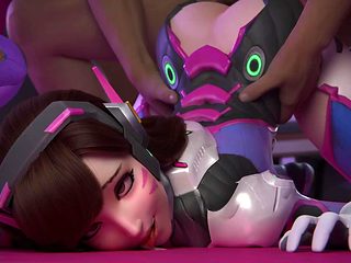 3D Porn Cartoon: Slim Petite Bubble-assed D.Va Gets Her...