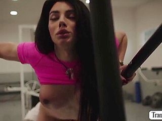 Bald Dude Analed Ts Goddess In The Gym