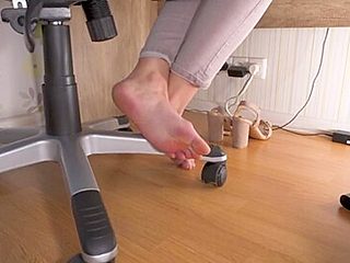 Colleagues Candid Feet Under Desk