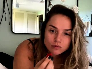 Blonde European Pamela Blond jerking off a Huge Dick