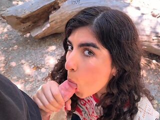 Blazing hot Latina Alex Jett gives wild blowjobs in raw...