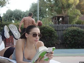 Abella Danger enjoys riding a big cock outdoors