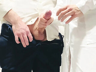 Real Nurse Helps Client Cum for Sperm Test - Hairy Matu...