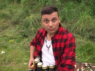 Camping trip fuck with a submissive girl with curly hair