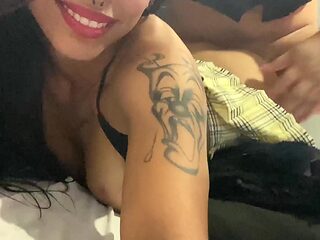 Deep Anal fuck with a beautiful tattooed Mexican babe i...