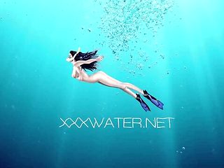 Underwater Show - brunette sex