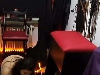 Busty Dominatrix Teases Bound Slave's Throbbing Co...