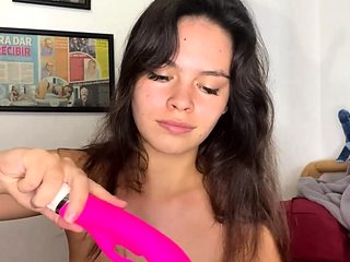 Blonde tight pussy babe solo toy fun in glamour masturb...