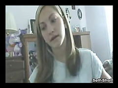 Shy girlfriend first selfshot video with nude tits