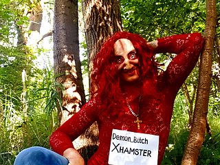 Horny demon bitch in the forest