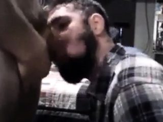 Sub sucking and feeding on his man&#039;s load