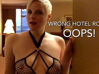 Wrong Room Fuck! Naughty Stranger Gives Blowjob &amp; Ride