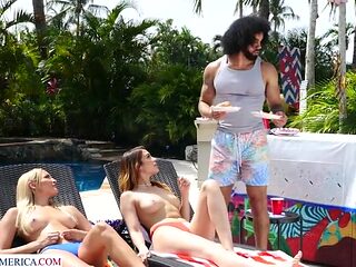 Chanel Brooks &amp; Mila Monet share a big sausage to c...