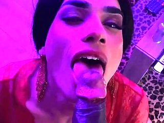 Shemale Porn Video Arab Tranny Sucks BBC And Gets Creampie