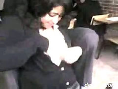 indian law college guys enjoying their senior girl in classroom