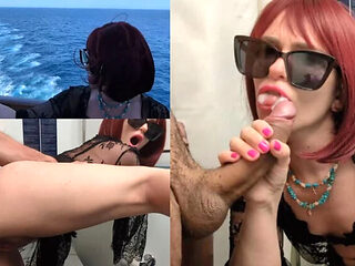 Public Toilet Blowjob on Boat - Italian MILF Deep Throa...