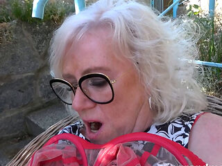 Busty Mature in Stockings Rides and Sucks Young Cock Ou...