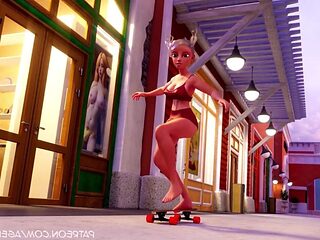Sexsona - Movie scene two - The Lady In Red! - Creampie...