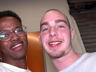 Horny gay dude enjoys during interracial dicking on the...