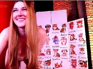 Blonde amateur gives webcam show with toys