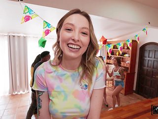 birthday party turned into blowjob party by two hot babes