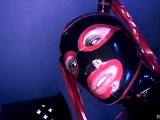 Aroused woman endures heavy latex fantasy by getting fu...