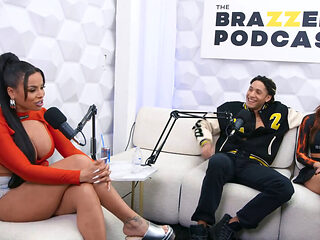 The podcast interview quickly leads to a threesome