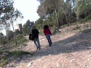 Amazing brunette picked up in a car, brought in an isol...